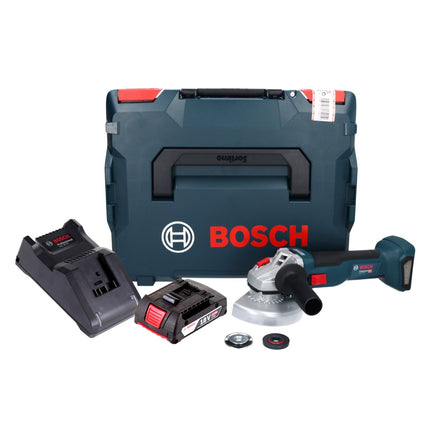 Smerigliatrice angolare a batteria Bosch GWS 18V-10 Professional 18 V 125 mm Brushless + 1x batteria 2,0 Ah + caricabatteria + L-Boxx