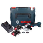 Bosch GWS 18V-10 Professional Akku Winkelschleifer 18 V 125 mm Brushless + 2x Akku 2,0 Ah + Ladegerät + L-Boxx