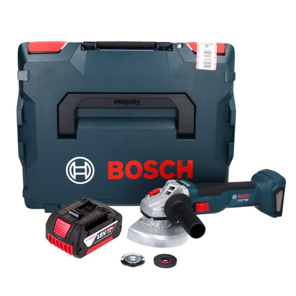 Bosch GWS 18V-10 Smerigliatrice angolare professionale a batteria 18 V 125 mm brushless + 1x batteria ricaricabile 4,0 Ah + L-Boxx - senza caricabatterie