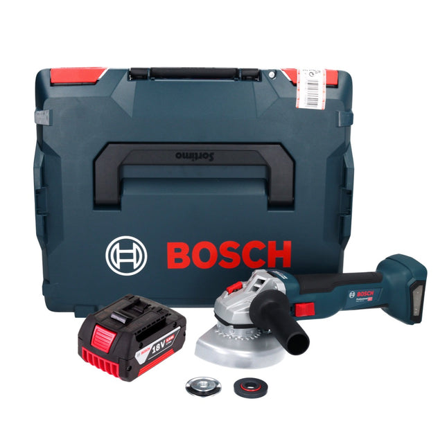 Bosch GWS 18V-10 Smerigliatrice angolare professionale a batteria 18 V 125 mm brushless + 1x batteria ricaricabile 5,0 Ah + L-Boxx - senza caricabatterie