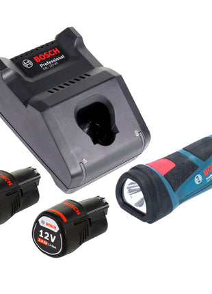 Bosch GLI 12V-80 Lámpara de batería profesional 12 V 80 lúmenes + 2x baterías 2,0 Ah + cargador