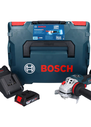 Bosch GWS 18V-15 SC Professional Akku Winkelschleifer 18 V 125 mm Brushless + 1x Akku 2,0 Ah + Ladegerät + L-BOXX