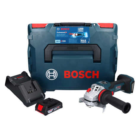 Bosch GWS 18V-15 SC Professional Akku Winkelschleifer 18 V 125 mm Brushless + 1x Akku 2,0 Ah + Ladegerät + L-BOXX