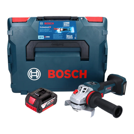 Bosch GWS 18V-15 SC Professional amoladora angular a batería 18 V 125 mm sin escobillas + 1x batería 4,0 Ah + L-BOXX - sin cargador