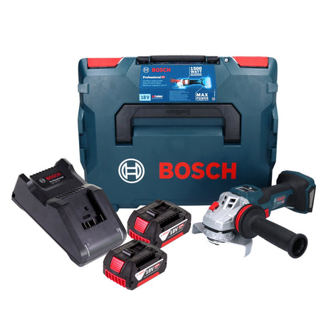 Meuleuse d'angle sur batterie Bosch GWS 18V-15 SC Professional 18 V 125 mm sans balais + 2x batteries 4,0 Ah + chargeur + L-BOXX