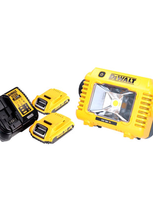 DeWalt DCL 077 D2 Akku LED Arbeitsstrahler 12 V 18 V 2000 lm IP54 + 2x Akku 2,0 Ah + Ladegerät