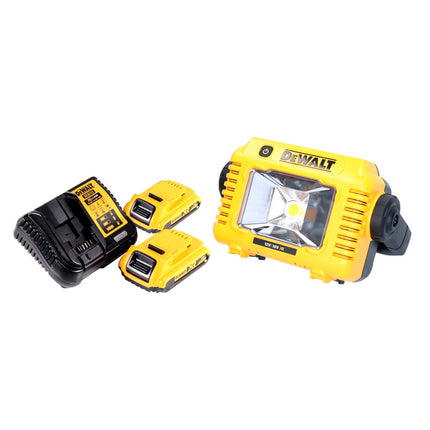 DeWalt DCL 077 D2 Faro da lavoro LED a batteria 12 V 18 V 2000 lm IP54 + 2x batteria ricaricabile 2,0 Ah + caricatore