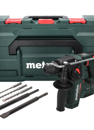 Metabo BH 18 LTX BL 16 akumulatorowa wiertarko-wkrętarka udarowa 18 V 1,3 J SDS plus Brushless + 5-częściowy zestaw wierteł i dłut + metaBOX - bez akumulatora, bez ładowarki