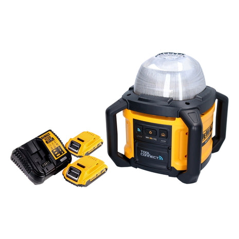 DeWalt DCL 074 D2 Akumulatorowy reflektor budowlany 18 V 5000 lm 4000 kelwinów + 2x akumulator 2,0 Ah + ładowarka