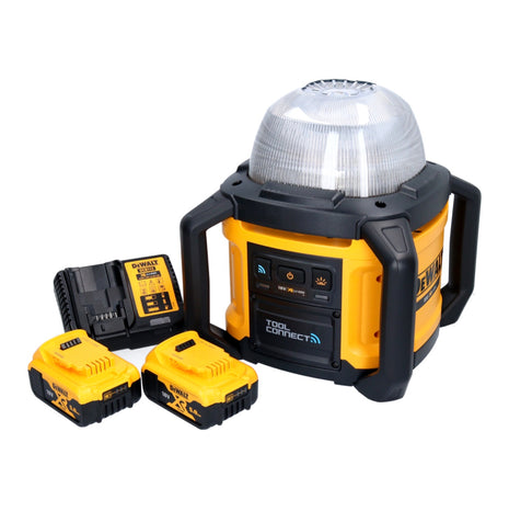 DeWalt DCL 074 P2 Akumulatorowy naświetlacz budowlany 18 V 5000 lm 4000 Kelwinów + 2x akumulator 5,0 Ah + ładowarka