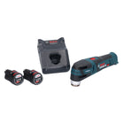 Bosch GOP 12V-28 Professional Starlock Brushless Cordless Sander Cutter + 2x 2.0 Ah Batterie + Caricabatterie