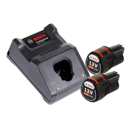 Bosch GOP 12V-28 Professional Starlock Brushless Cordless Sander Cutter + 2x 2.0 Ah Batterie + Caricabatterie