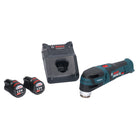 Bosch GOP 12V-28 Professional Starlock Brushless Cordless Sander Cutter + 2x 3.0 Ah Batterie + Caricabatterie