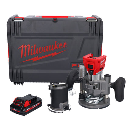 Router a batteria Milwaukee M18 FTR-301X 18 V brushless + 1x batteria 3,0 Ah + moduli router + scatola HD - senza caricabatterie
