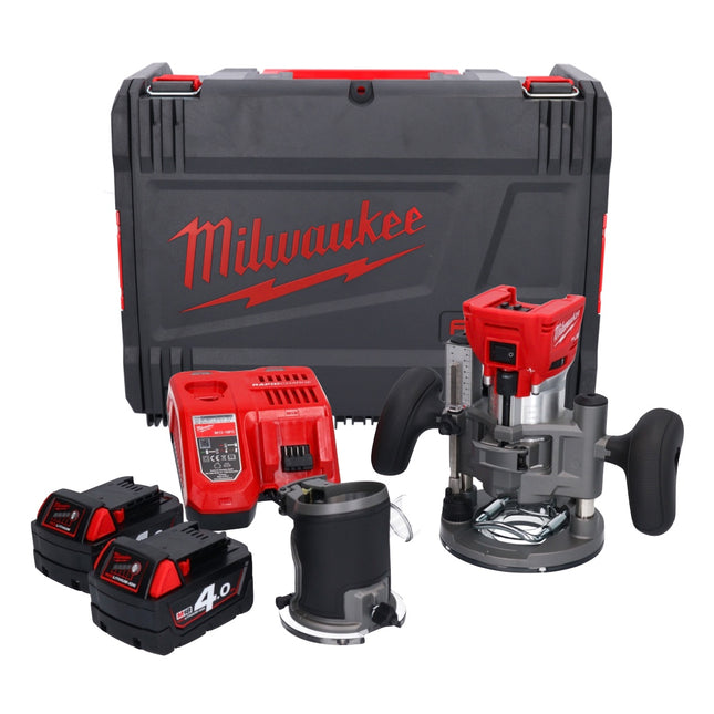 Fresatrice a batteria Milwaukee M18 FTR-402X 18 V Brushless + 2 batterie 4,0 Ah + caricabatteria + moduli di fresatura + HD Box