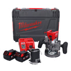 Router a batteria Milwaukee M18 FTR-502X 18 V brushless + 2x batteria 5,0 Ah + caricabatterie + moduli router + scatola HD