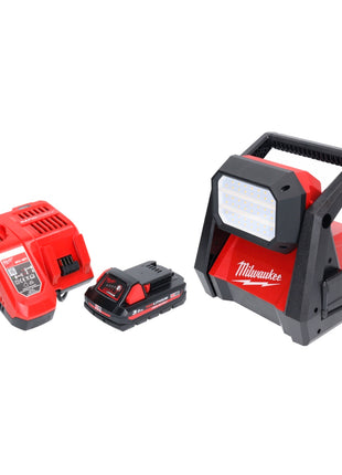 Milwaukee M18 HOAL-301FC foco de construcción con batería LED 18 V 4000 lm + 1x batería 3,0 Ah + cargador