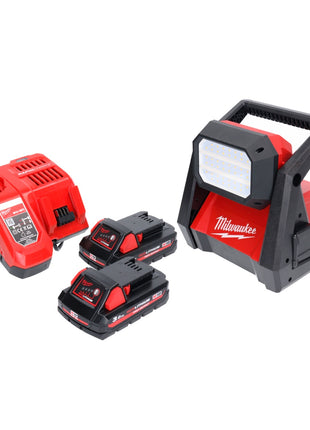 Milwaukee M18 HOAL-302FC foco de construcción con batería LED 18 V 4000 lm + 2x baterías 3,0 Ah + cargador