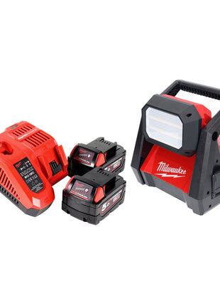 Milwaukee M18 HOAL-502FC foco de construcción con batería LED 18 V 4000 lm + 2x baterías 5,0 Ah + cargador