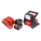 Milwaukee M18 HOAL-502FC foco de construcción con batería LED 18 V 4000 lm + 2x baterías 5,0 Ah + cargador