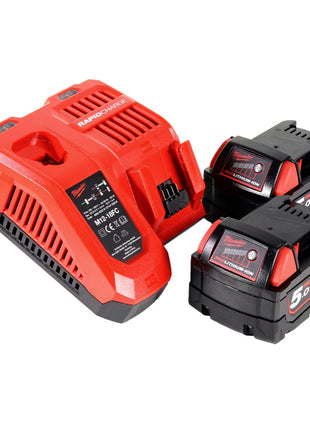 Milwaukee M18 HOAL-502FC Akku LED Lampe Baustrahler 18 V 4000 lm + 2x Akku 5,0 Ah + Ladegerät