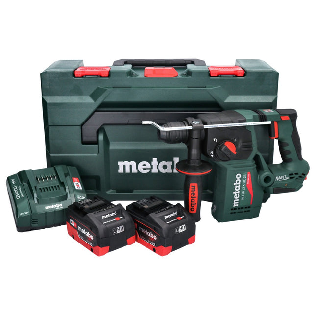 Metabo KH 18 LTX BL 24 trapano a percussione a batteria 18 V 2,2 J SDS Plus Brushless + 2x batteria 8,0 Ah + caricatore + metaBOX