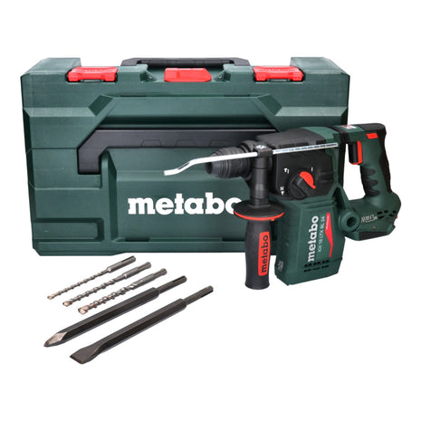 Metabo KH 18 LTX BL 24 akumulatorowa wiertarko-wkrętarka udarowa 18 V 2,2 J SDS Plus Brushless + 5-częściowy zestaw wierteł i dłut + metaBOX - bez akumulatora, bez ładowarki