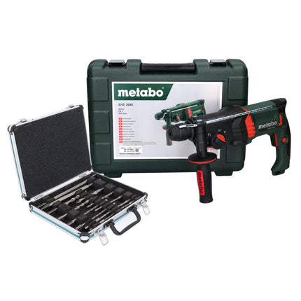 Metabo KHE 2645 martello combinato 850 W 2,9 J SDS plus + set di punte e scalpelli da 13 pezzi + valigetta
