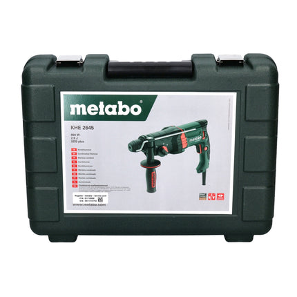 Metabo KHE 2645 martello combinato 850 W 2,9 J SDS plus + set di punte e scalpelli da 13 pezzi + valigetta