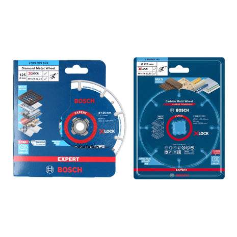 Bosch X-LOCK Set de Disques à tronçonner Diamant Métal + Carbure Multi Wheel 125 x 22,23mm (061599761M)