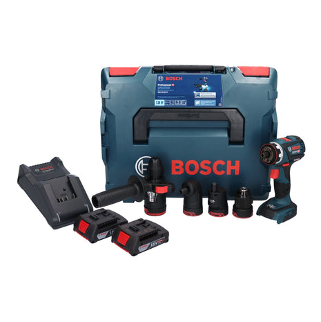 Bosch GSR 18V-60 FC Professional Akku Bohrschrauber 18 V 60 Nm Brushless + 2x Akku 2,0 Ah + Ladegerät + Aufsätze + L-Boxx - Toolbrothers