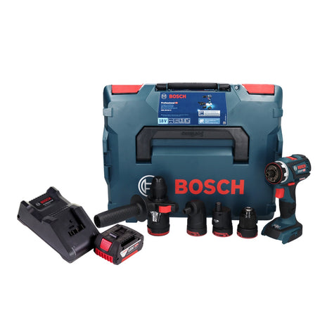 Bosch GSR 18V-60 FC Professional Akku Bohrschrauber 18 V 60 Nm Brushless + 1x Akku 4,0 Ah + Ladegerät + Aufsätze + L-Boxx - Toolbrothers