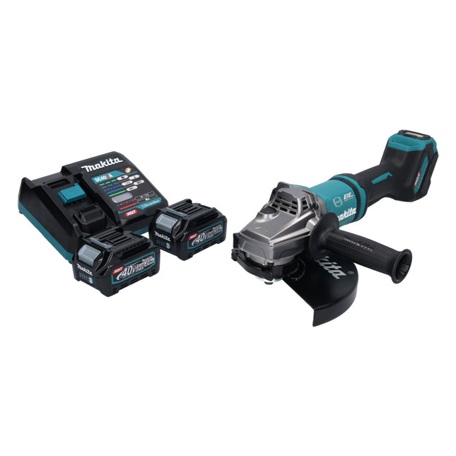 Makita GA 038 GA2 Akku Winkelschleifer 40 V max. 230 mm Brushless XGT + 2x Akku 2,0 Ah + Ladegerät