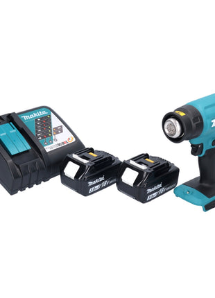 Makita DHG 180 RF Akku Heißluftgebläse 18 V 550 °C + 2x Akku 3,0 Ah + Ladegerät - Toolbrothers