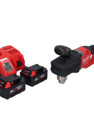 Perceuse d'angle sur batterie Milwaukee M18 CRAD2-602 18 V 30 Nm sans balai + 2x batteries 6,0 Ah + chargeur