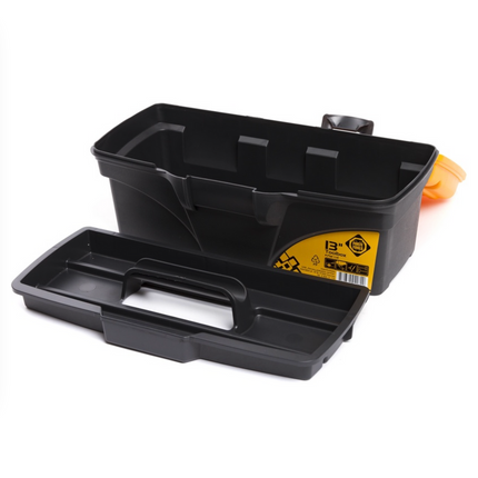 FORTE Tools Toolbox in 16,5x13,6x32 cm, Werkzeugkoffer, Koffer mit Metall-Laschen und internen Organizer, herausnehmbar, abschließbar ( 000051144545 ) - Toolbrothers