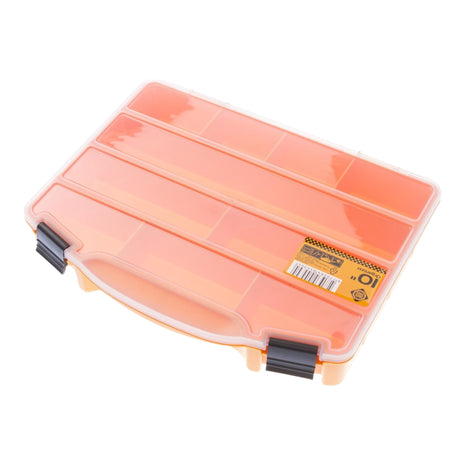 FORTE Tools Box ORG-10 Organizador Almacenamiento de piezas pequeñas (000051144705) 251 x 200 x 44 mm con 10 compartimentos para clavos, tornillos, tacos y herramientas manuales