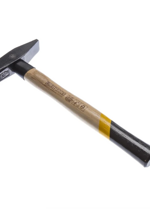 FORTE TOOLS Martillo de cerrajería con mango de madera, peso de cabeza 200 g, martillo con mango de madera, herramienta premium, forjado, cuña de doble anillo, cabeza pintada (000051151023)