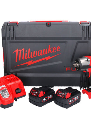 Llave de impacto inalámbrica Milwaukee M18 FMTIW2F12-402X 18 V 745 Nm 1/2" sin escobillas + 2x batería 4,0 Ah + cargador + caja HD