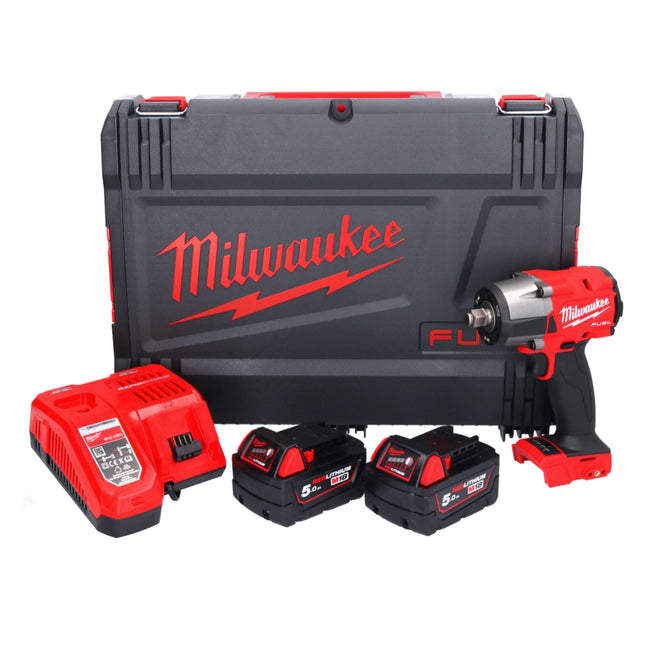 Milwaukee M18 FMTIW2F12-502X Avvitatore a impulsi a batteria 18 V 745 Nm 1/2" brushless ( 4933478450 ) + 2x batteria ricaricabile 5,0 Ah + caricabatterie + scatola HD