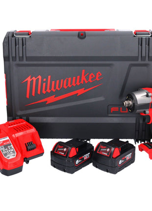 Llave de impacto a batería Milwaukee M18 FMTIW2F12-602X 18 V 745 Nm 1/2" sin escobillas + 2x batería 6,0 Ah + cargador + caja HD