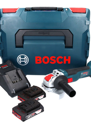 Bosch GWX 18V-10 Meuleuse d'angle sans fil professionnelle 18 V 125 mm X-LOCK Brushless + 2x Batteries 2,0 Ah + Chargeur + L-Boxx