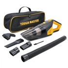 TOUGH MASTER Kabelgebundener Auto-Handstaubsauger 90 Watt, 12V, 5 Aufsätze, Schlauch, Anschlüsse, Bürste, mit auswaschbarem HEPA-Filter (TM-CVC105) - Toolbrothers