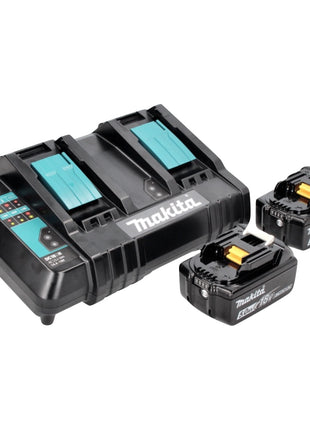 Makita DHR 280 CTJ Akku Bohrhammer 36 V ( 2x 18 V ) 2,8 J SDS-plus Brushless+ 2x Akku 5,0 Ah + Doppelladegerät + Makpac