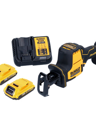 DeWalt DCS369D2 Scie sabre compacte sans fil 18V Brushless + 2x Batteries 2,0Ah + Chargeur