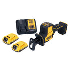 DeWalt DCS369D2 Scie sabre compacte sans fil 18V Brushless + 2x Batteries 2,0Ah + Chargeur