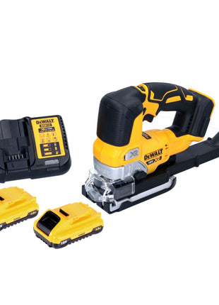 Sierra de calar pendular a batería DeWalt DCS 334 L2 18 V sin escobillas + 2x baterías 3,0 Ah + cargador