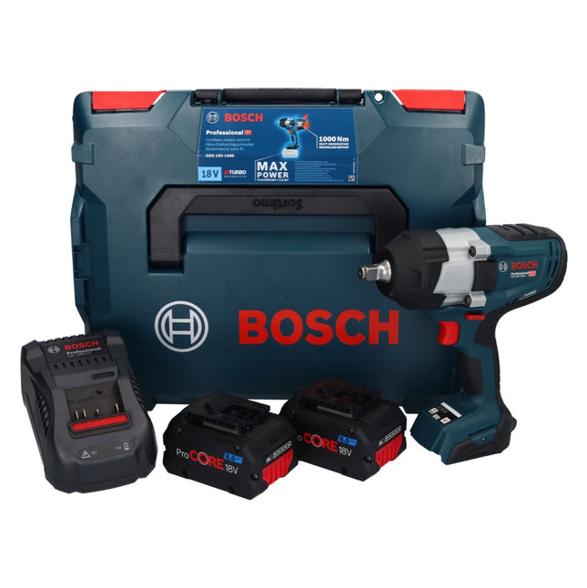 Bosch GDS 18V-1000 Avvitatore a impulsi professionale a batteria 18 V 1000 Nm BITURBO Brushless + 2x batteria ricaricabile ProCORE 8,0 Ah + caricabatteria + L-Boxx ( 06019J8302 )