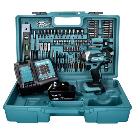 Makita DTD 152 STX5 Akku Schlagschrauber 18 V 165 Nm + 1x Akku 5,0 Ah + Ladegerät + 101 tlg. Zubehör Set + Koffer