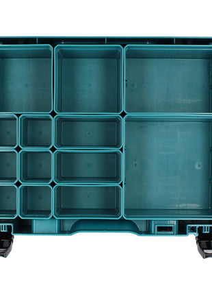 Makita MAKPAC 1 Organizer Kleinteilekoffer 395 x 295 x 110 mm ( 191X80-2 ) mit 13x Boxeinsatz